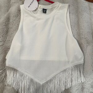 Tank top with tasseling